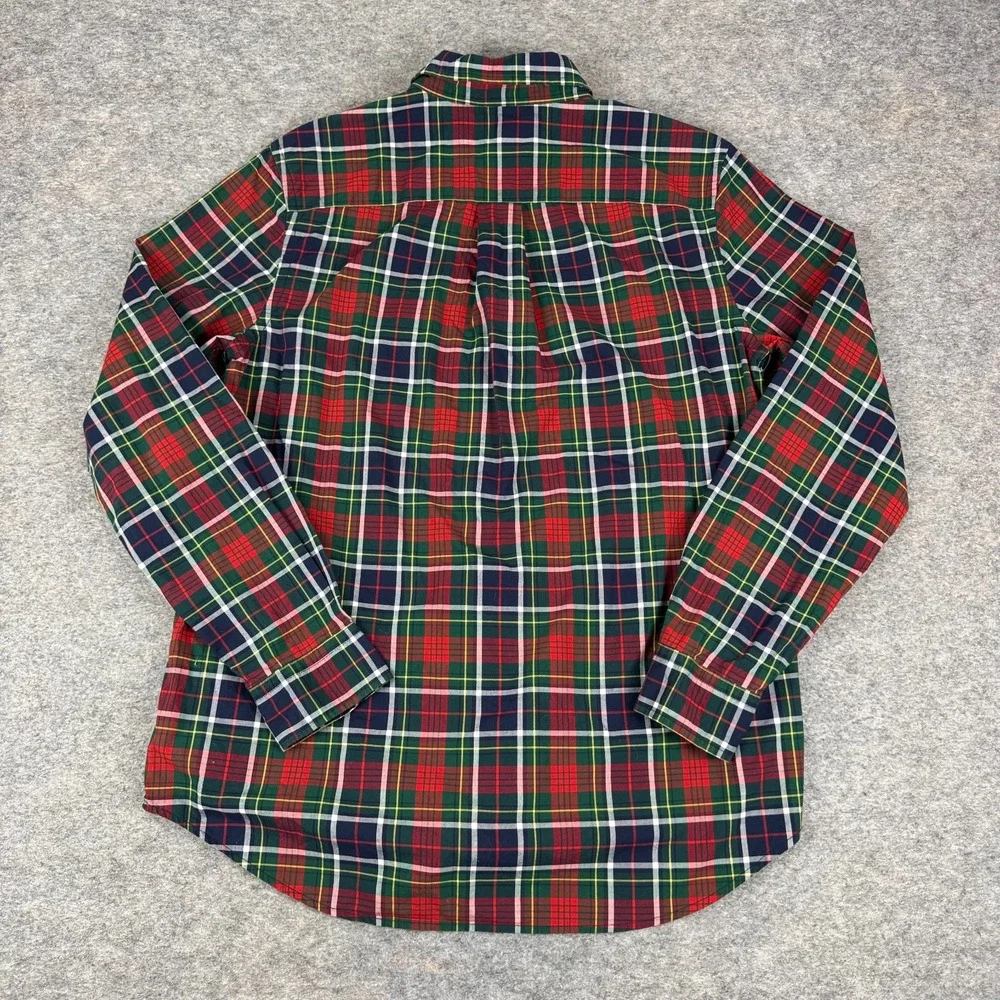 Ralph Lauren Button Down Shirt Long Sleeve Natural Stretch Plaid Boys XL 18/20